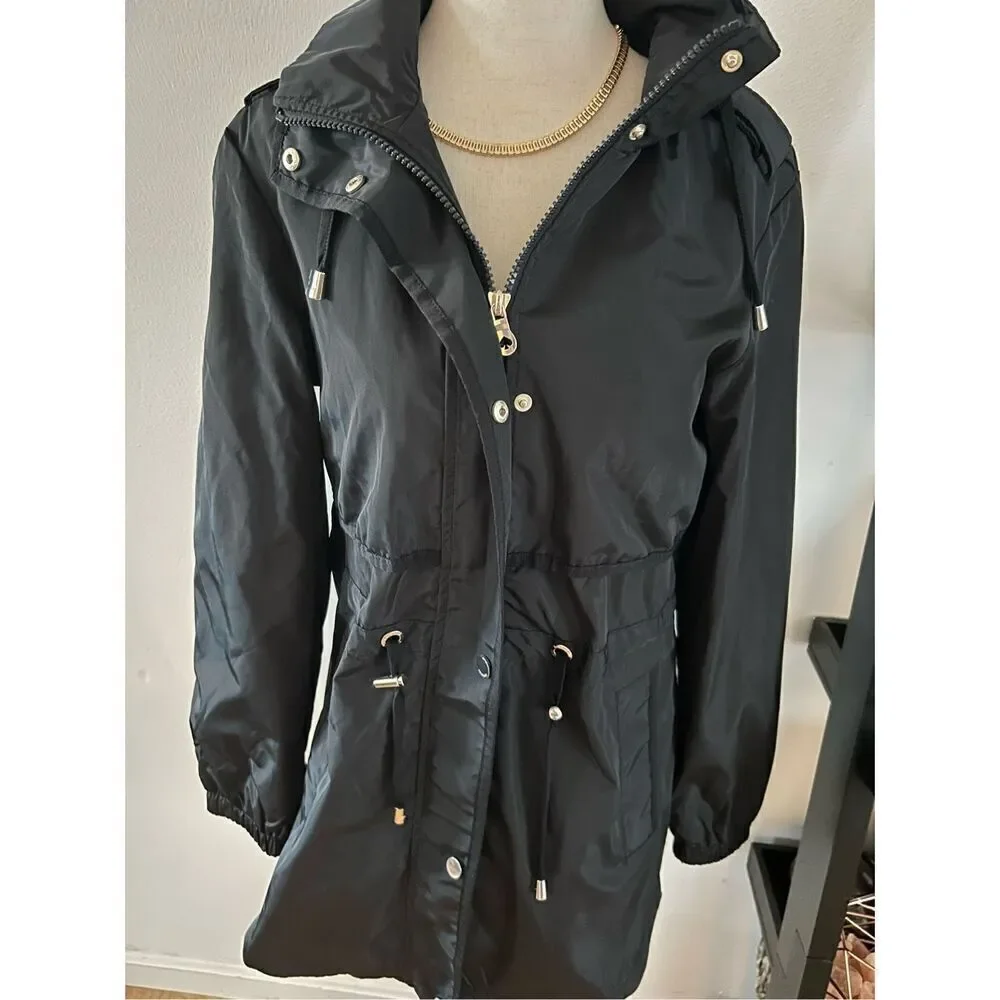 Kate spade  black raincoat size xs with a hoodie